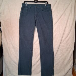 Bonobos Corduroy Straight Sz 31x32 Teal Blue Inseam 32